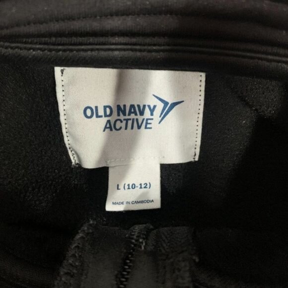 Old Navy Active Black Full-Zip Jacket L 10-12 Youth Polyester - Picture 3 of 5